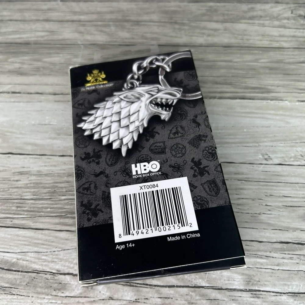 Game of Thrones Stark Direwolf Keychain Noble Collection Metal Keyring New